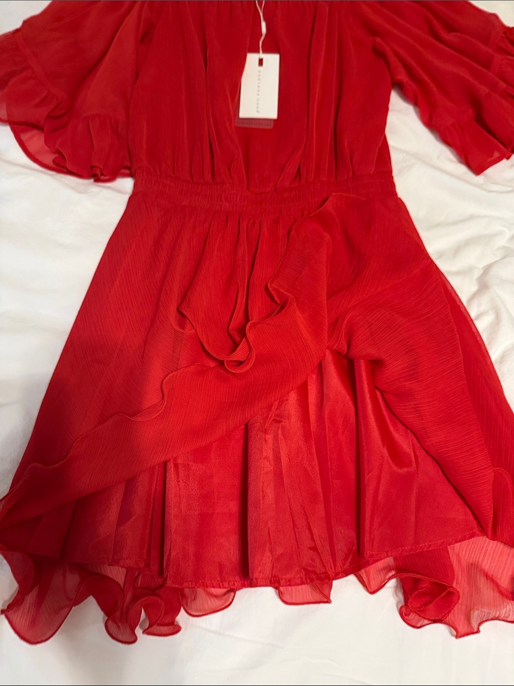 Endless Rose Red Ruffle Sleeve Mini Dress - Picture 5 of 5